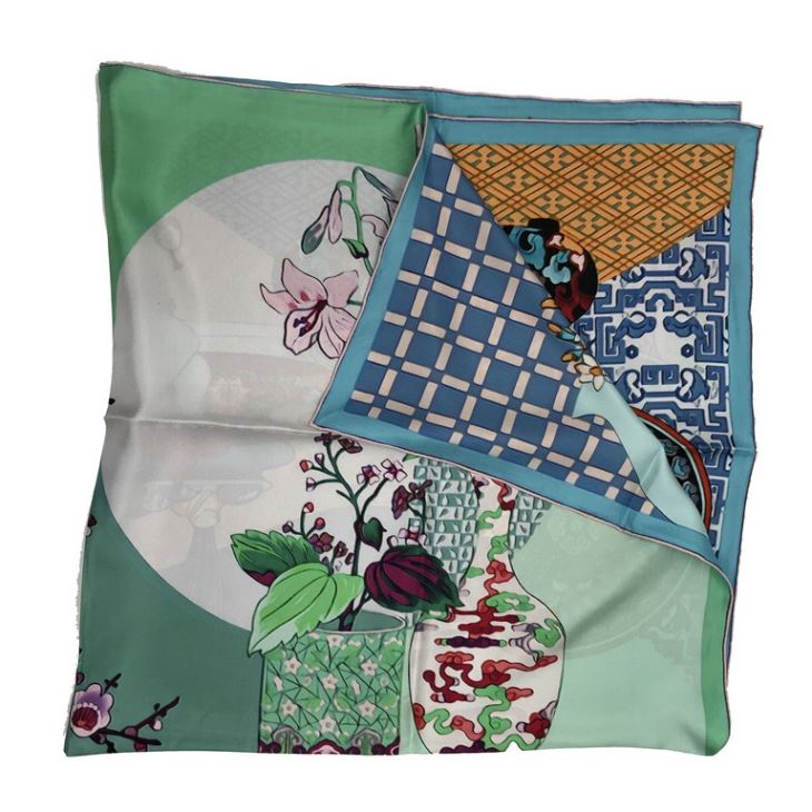 Custom Digital Printed Double Sided Beauty Silk Scarf Brand Scarf 100% Silk Custom Digital Printed Double Sided Beauty Silk Scarf Brand Scarf 100% Silk
